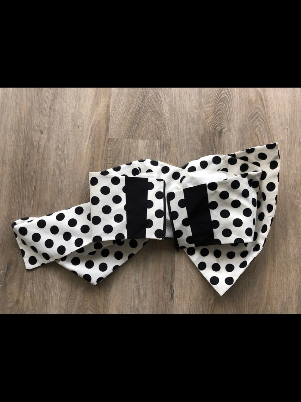 Black White Polka Dot Two Piece Set | Strapless Bow Top & Mini Skirt | Size S - Picture 7 of 10